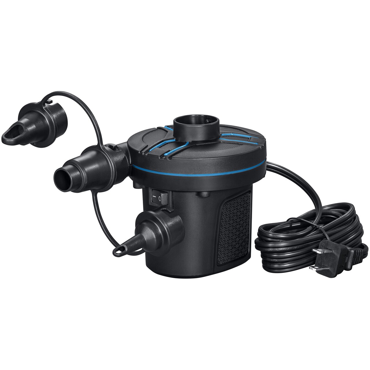 Bestway: PowerTouch AC Electric Air Pump - Handheld, Inflate & Deflate Floats-Mattresses-Toys-Balls, 3 Valve Adapters, 0.55 PSI, 110-120V Powered